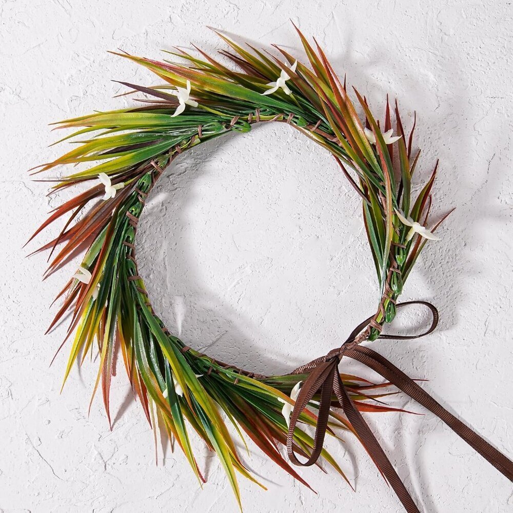 Hawaiian Flower Crown Tropical Leaves Headband Summer Beach Party Accessory
